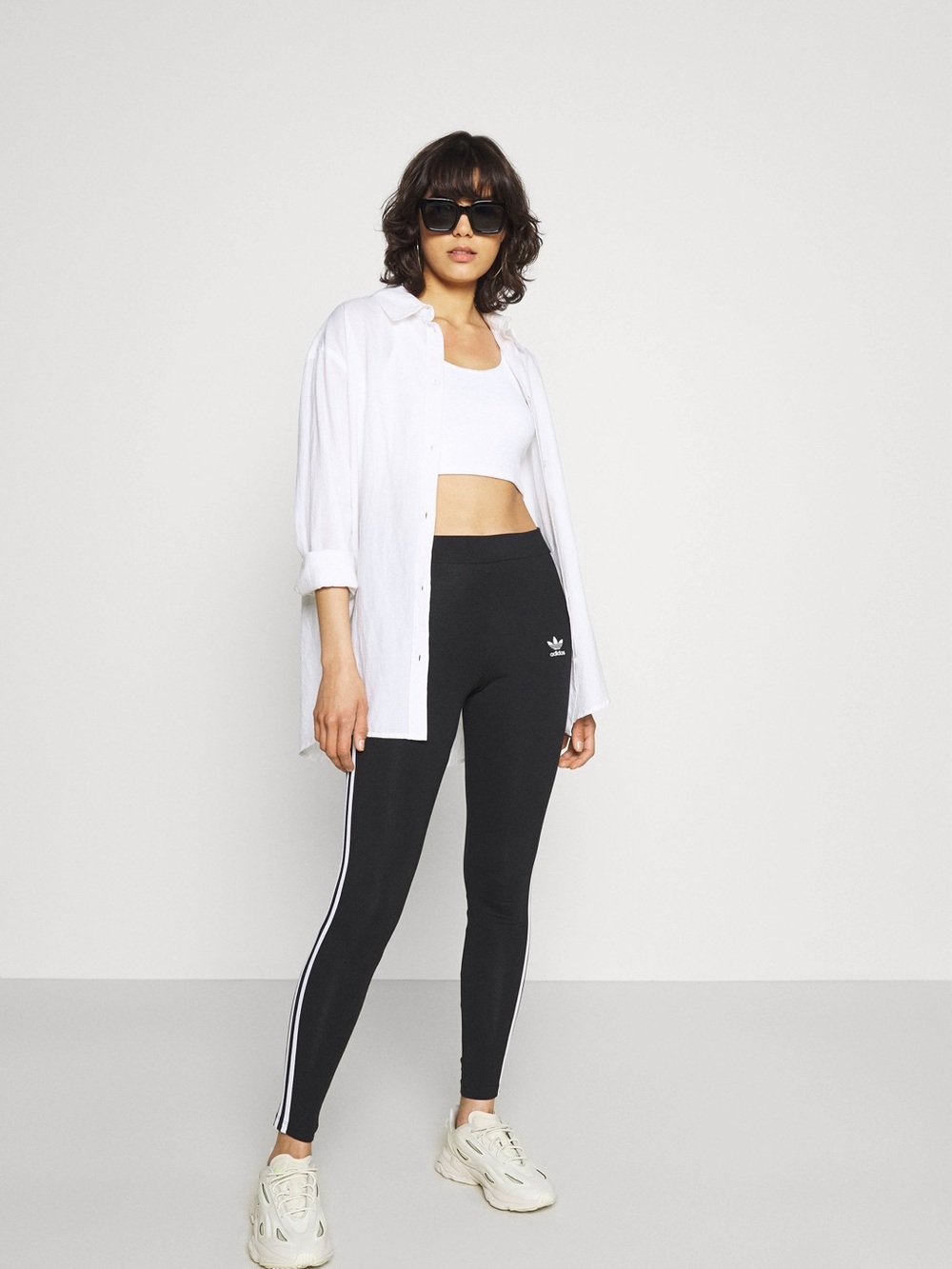 Adidas Originals 3 Stripe Black Leggings XS Athleisure Skinny Yoga Pants